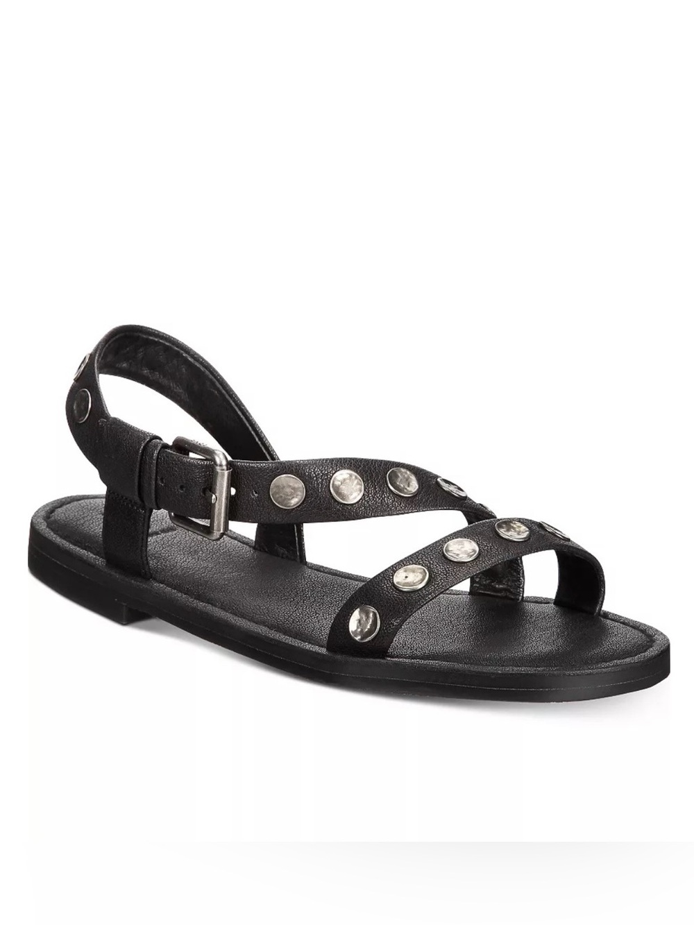 Frye Black Studded Leather Sandals